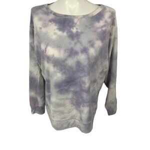 Splendid Womens Tie-Dye Sweatshirt XXL Purple Cotton Blend